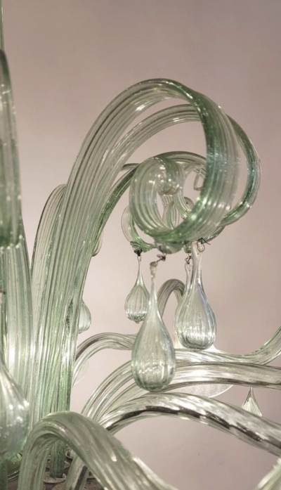 Large Murano Glass Chandelier Green