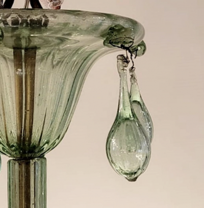 Large Murano Glass Chandelier Green