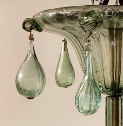 Large Murano Glass Chandelier Green