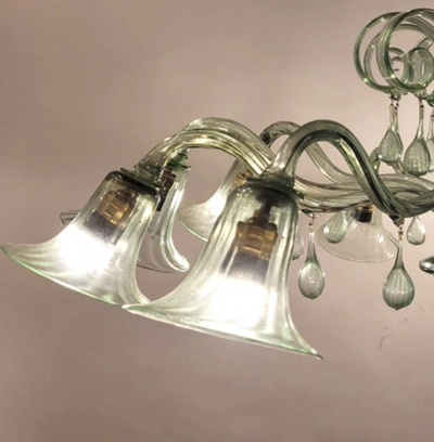 Large Murano Glass Chandelier Green