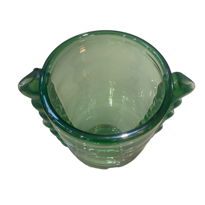 Large Murano Glass Colizza Green Spikes Vase