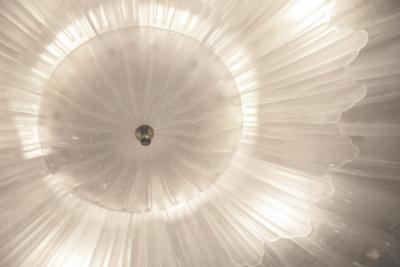 Large Murano Glass Flush Mount Flower Shaped Chandelier