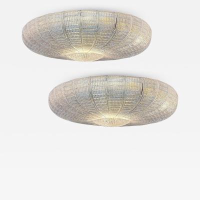 Large Murano Glass Leaves Modern Flushmount or Ceiling Light
