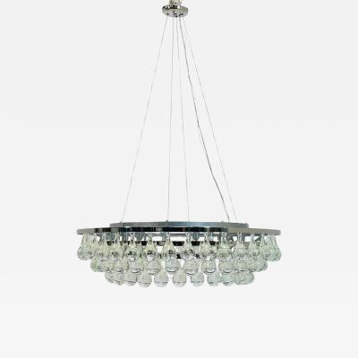 Large Murano Glass Nickel Frame Chandelier
