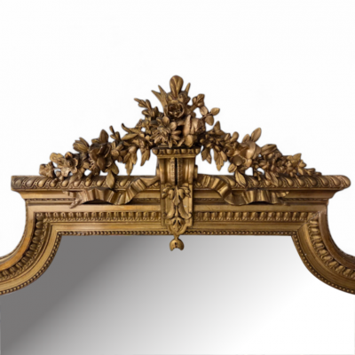 Large Napoleon III Gilded Mirror with Glasses France 19th century