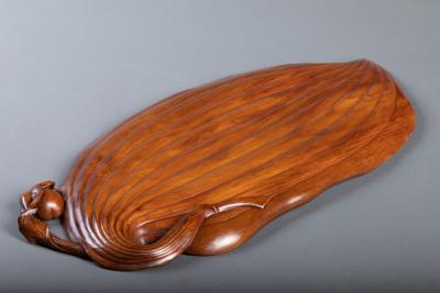 Large Natural Carved Box Wood Tray