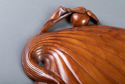 Large Natural Carved Box Wood Tray