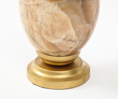 Large Natural Stone Onyx Egg Mounted on a Metal Stand