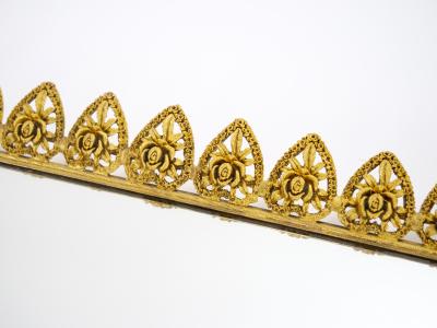 Large North American Gilt Metal Mirrored Vanity Serving Tray 1970s