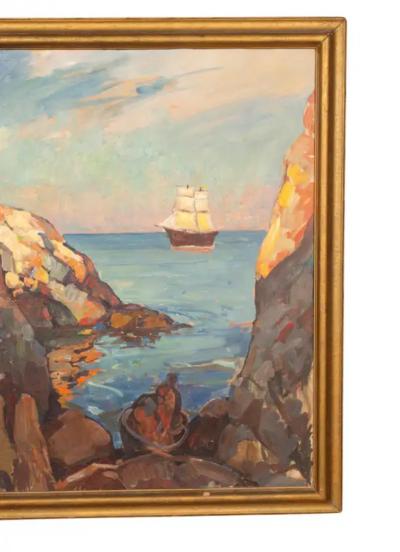 Large Oil On Canvas Painting By William Lester Stevens