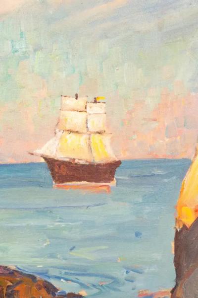 Large Oil On Canvas Painting By William Lester Stevens