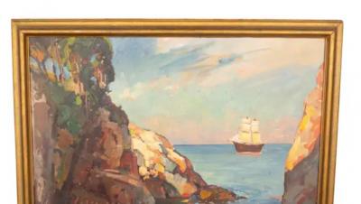 Large Oil On Canvas Painting By William Lester Stevens