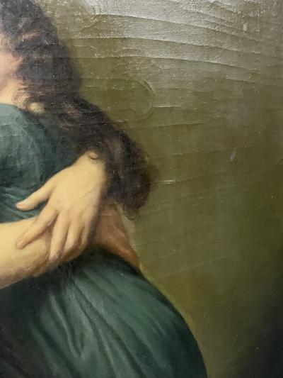 Large Oil on Canvas Mother and Child signed L Nicolas