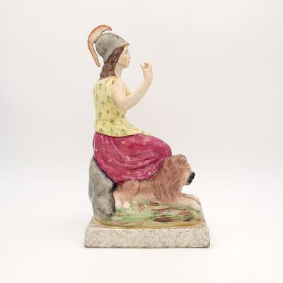 Large Old English Copy of Prattware Figure of Britannia U K circa 1900