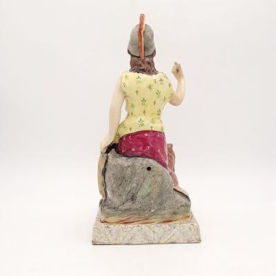 Large Old English Copy of Prattware Figure of Britannia U K circa 1900