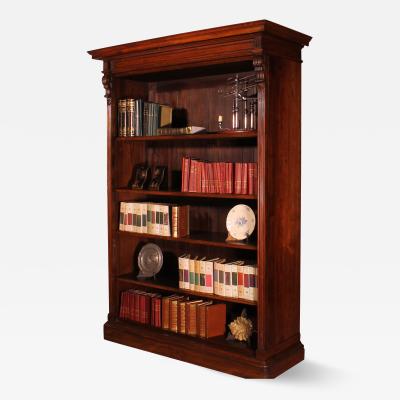 Large Open Bookcase In Walnut From The 19th Century