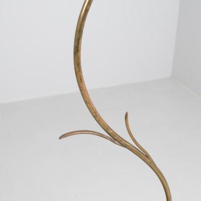Large Organic Modern Branching Floor Lamp in Brass Linnen Finland 1950s