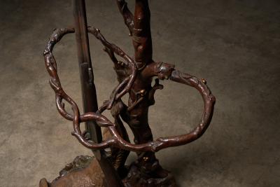 Large Ornate Cast Iron Hallway Tree with Hunting Motif 1920s