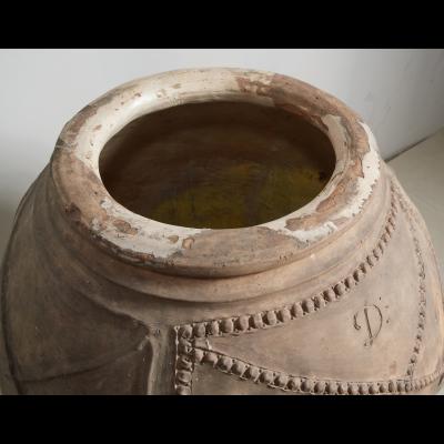 Large Outdoor Italian Terra Cotta Urn or Jar Dated 1864