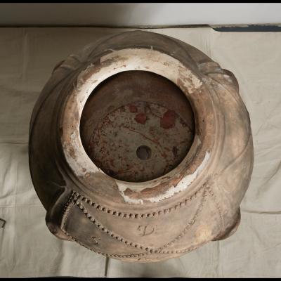 Large Outdoor Italian Terra Cotta Urn or Jar Dated 1864