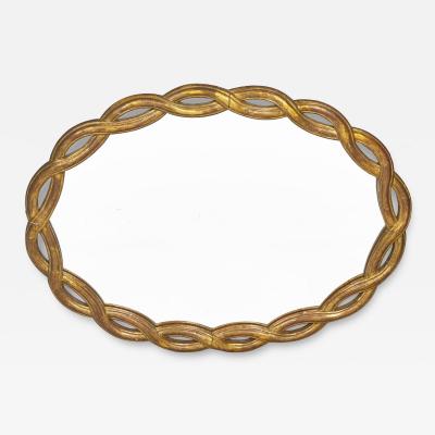 Large Oval Giltwood Mirror
