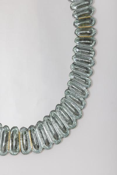 Large Oval Sea Green Murano Glass Mirror in Stock