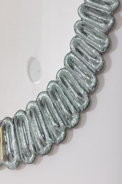 Large Oval Sea Green Murano Glass Mirror in Stock