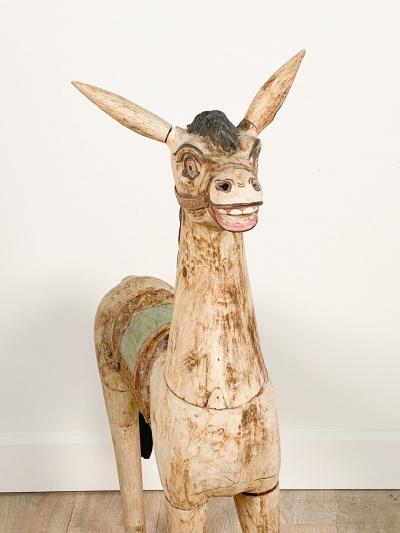 Large Painted Wood Horse India 20th century