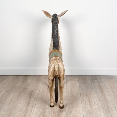 Large Painted Wood Horse India 20th century
