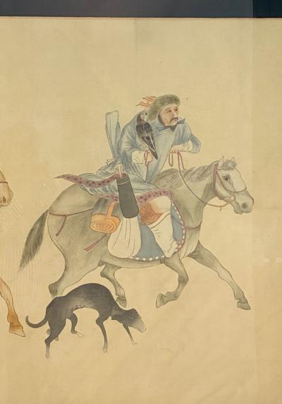 Large Painting with Princess Being Relocated circa 1900