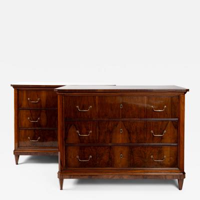 Large Pair 19th Century Italian Walnut Chest Of Drawers
