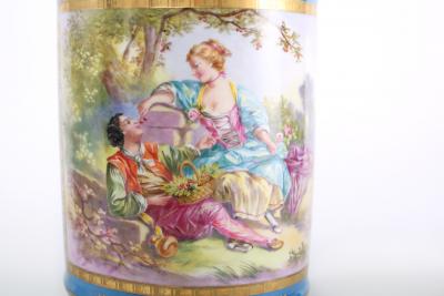 Large Pair 19th Century Sevres Style Porcelain Covered Jars