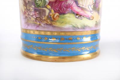 Large Pair 19th Century Sevres Style Porcelain Covered Jars