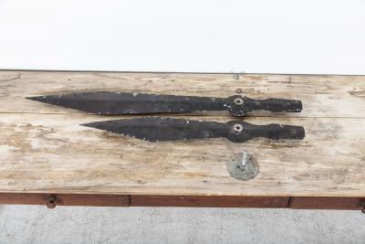 Large Pair 19thC French Zinc Clock Tower Hands