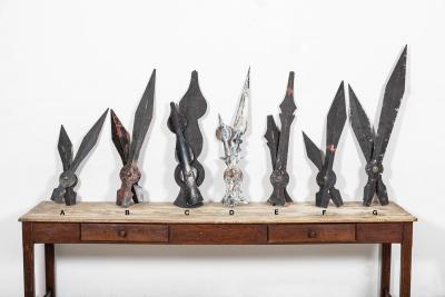 Large Pair 19thC French Zinc Clock Tower Hands