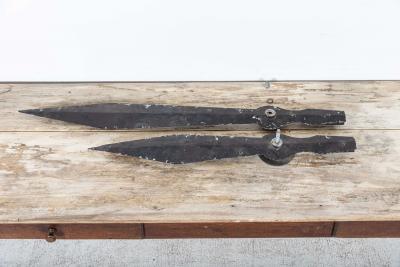 Large Pair 19thC French Zinc Clock Tower Hands