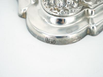 Large Pair Antique Edwardian Silver Plate Three Light Candelabra