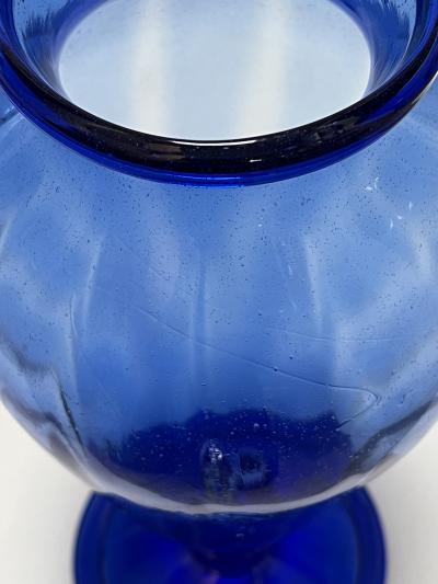 Large Pair Antique Murano Cobalt Blue Amphora Vases