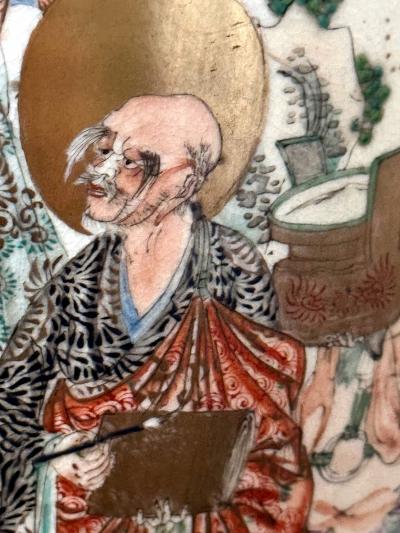 Large Pair Japanese Satsuma Ceramic Vases Kozan Meiji Period