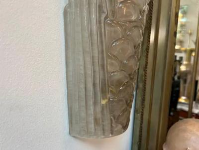 Large Pair Of Art Deco Style Murano Glass Sconces
