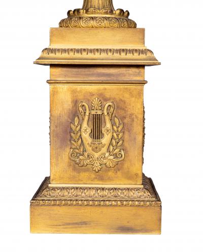 Large Pair Of French Empire Ormolu Campagna Form Urns