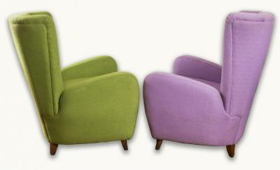 Large Pair Of Italian Mid Century Lounge Chairs By Paola Buffa