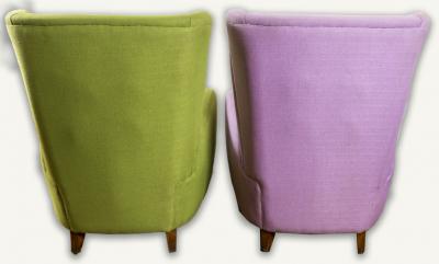 Large Pair Of Italian Mid Century Lounge Chairs By Paola Buffa