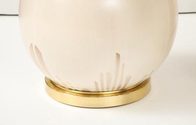 Large Pair of 1970s Balloon shaped Lamps with an Ivory Glaze