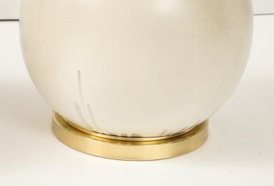 Large Pair of 1970s Balloon shaped Lamps with an Ivory Glaze