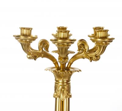 Large Pair of Antique Charles X Style French Bronze Candelabra