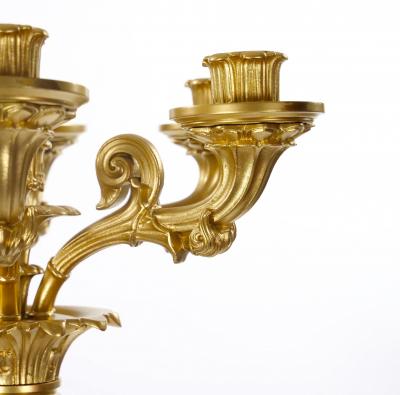 Large Pair of Antique Charles X Style French Bronze Candelabra