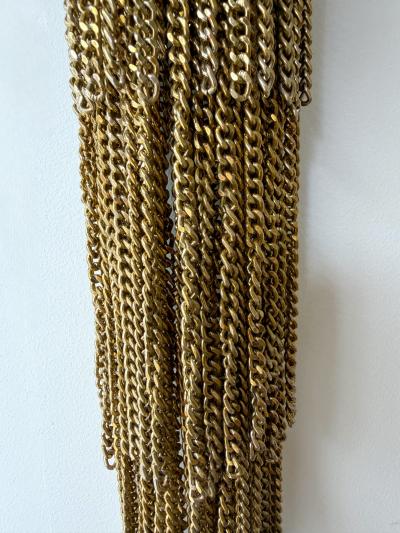 Large Pair of Brass Bracelet Chain Sconces