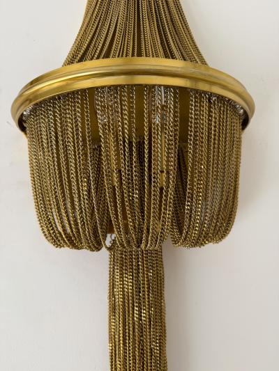 Large Pair of Brass Bracelet Chain Sconces