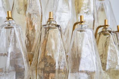Large Pair of Italian Poliedri Glass Sconces